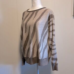 Tahari Tan Animal Tiger Print sweater